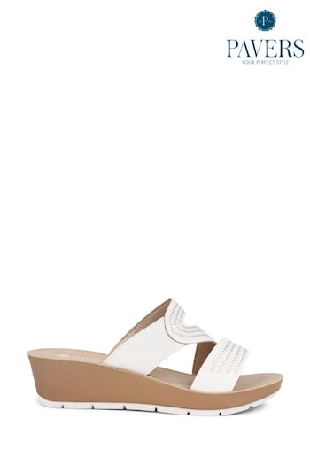 Pavers Low Wedges Mules Sandals (E08590) | £28