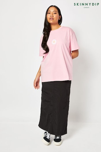 Skinnydip Oversized Pink Life Is No Picnic T-Shirt (E08849) | £22
