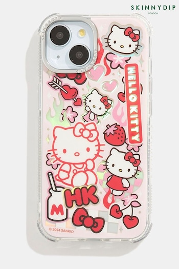Skinnydip Hello Kitty x Holo Sticker iPhone Shock Case iPhone 14 Case (E08883) | £24