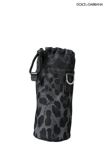 Dolce KIDS & Gabbana Leopard Print Bottle Black Cage with Drawstring Closure (E08964) | £505