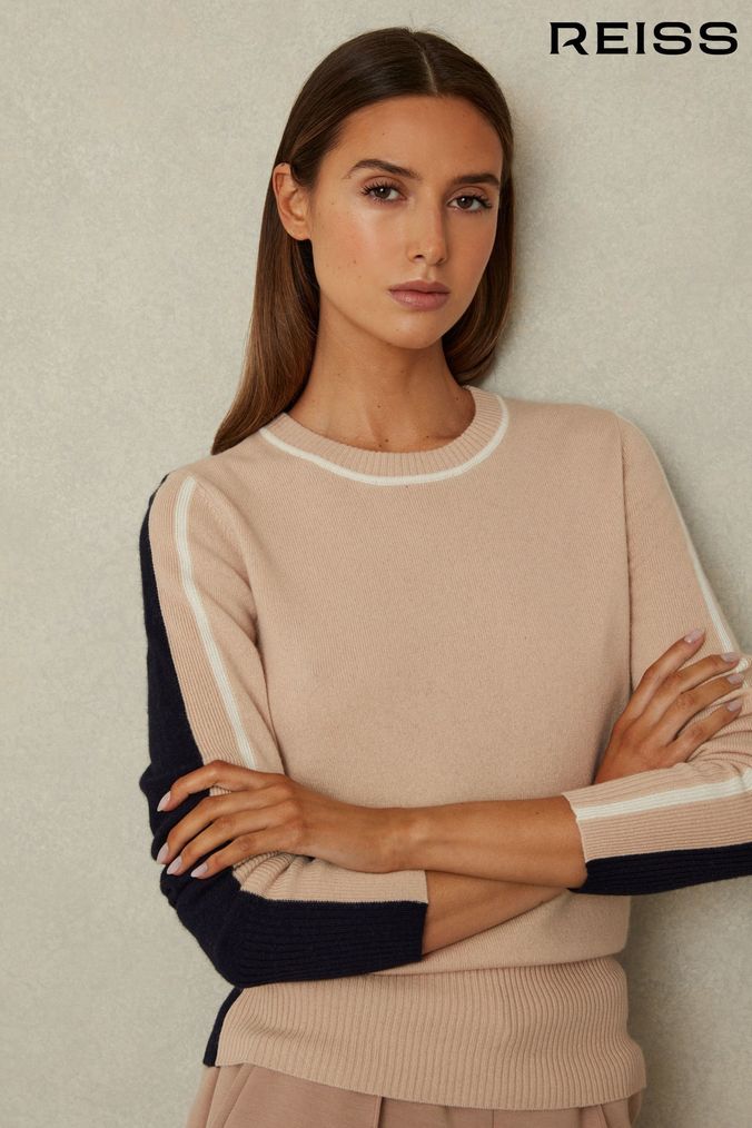 Buy Women s Jumpers Reiss Natural Crewneck Online Next UK