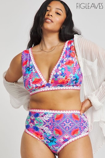 Figleaves Purple Frida Soft Plunge Bikini Top (E09107) | £32