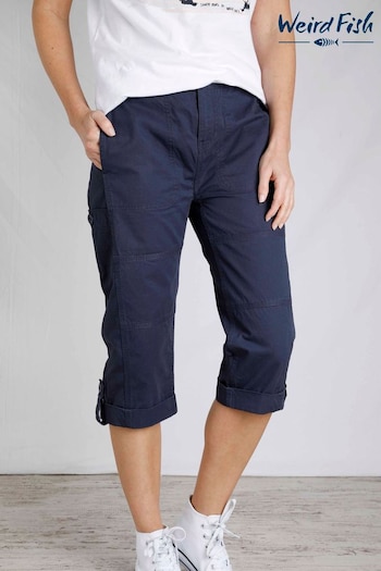 Weird Fish Blue Salena Organic 3/4 Length Trousers (E09203) | £40