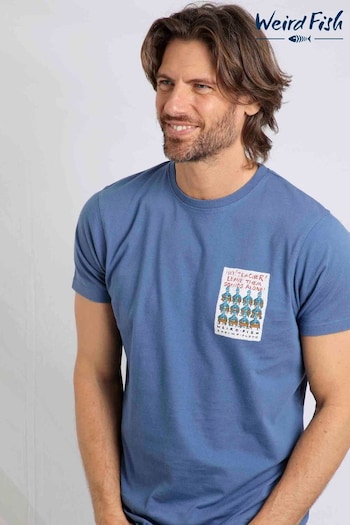 Weird Fish Blue Hey Teacher Artist Heritage Print T-Shirt (E09212) | £25