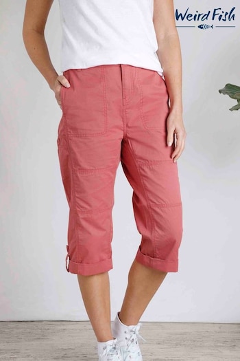 Weird Fish Pink Salena Organic 3/4 Length Wool Trousers (E09222) | £40