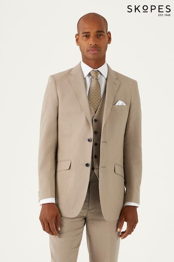 Skopes Tailored Fit Brown Tuscany Stone Linen Blend Suit: Jacket (E09247) | £110