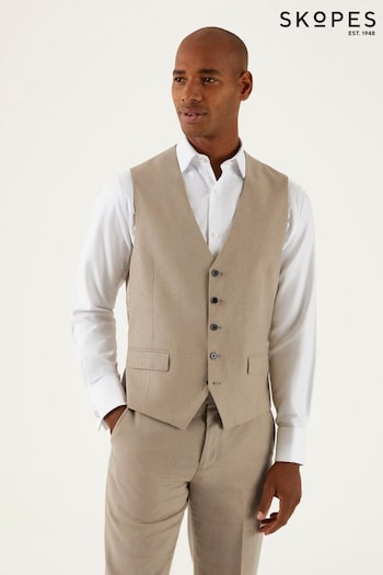 Skopes Brown Tuscany Stone Linen Blend Suit: Waistcoat (E09248) | £55