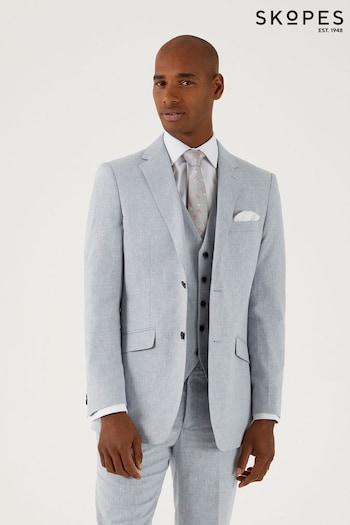 Skopes Tailored Fit Silver Tuscany Linen Blend Suit: Jacket (E09251) | £110