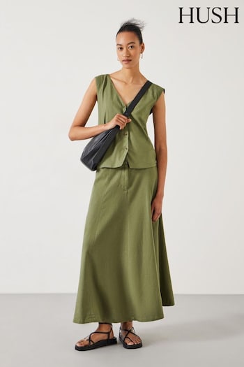 Hush Green Juliah A-Line Maxi Skirt (E09373) | £85