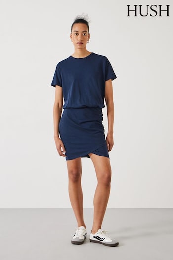 Hush Blue Marlie Jersey Mini Dress (E09407) | £65