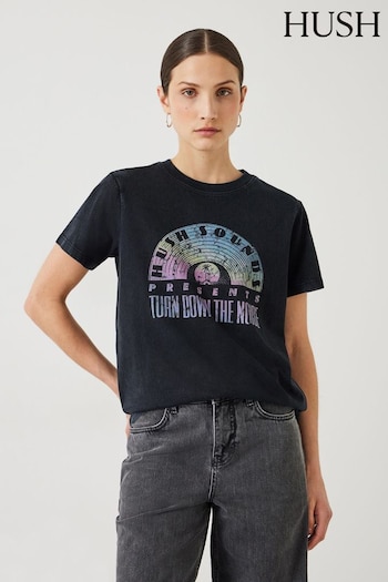 Hush Black Ombre Rainbow Graphic T-Shirt (E09412) | £35