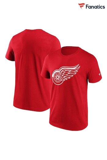 Fanatics Red 100% TJW Detroit Wings Primary Logo Graphic T-Shirt (E09525) | £28