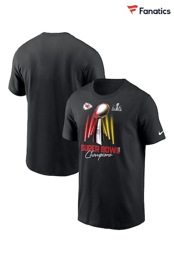 Fanatics 100% Cotton Kansas City Chiefs Nike Super Bowl Champions 2023 Trophy Black T-Shirt (E09536) | £30