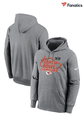 Fanatics Grey Kansas City Chiefs Nike Super Bowl Champions 2023 Trophy Collection Hoodie (E09599) | £70