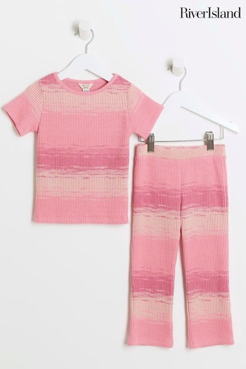 River Island Pink Girls Space Dye Kickflare Set (E09820) | £22