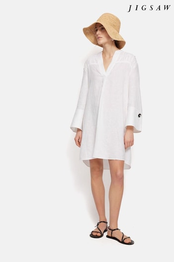 Jigsaw Linen Kaftan White Dress (E09876) | £145