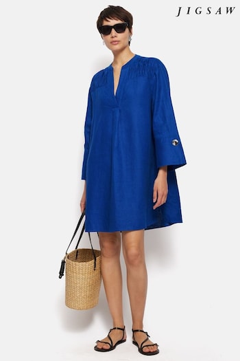 Jigsaw Blue Linen Kaftan Dress (E09887) | £145