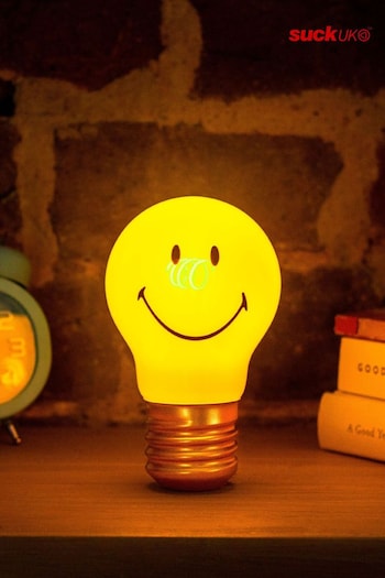 Suck UK Yellow Cordless Smiley® Lightbulb Lamp (E10021) | £33