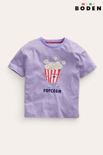 Boden Purple Popcorn Boucle Relaxed T-Shirt (E10104) | £19 - £21