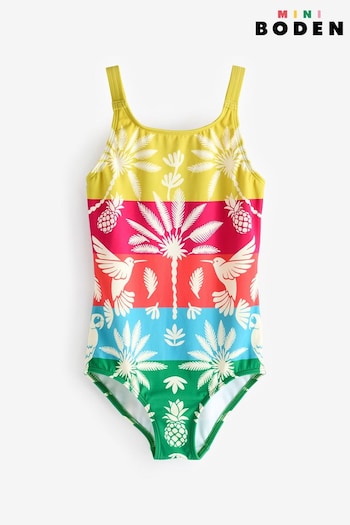 Boden Multi Fun Rainbow Palm Printed Swimsuit (E10118) | £17 - £19