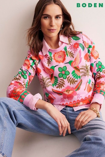 Boden Pink Hannah Printed Sweatshirt (E10145) | £70