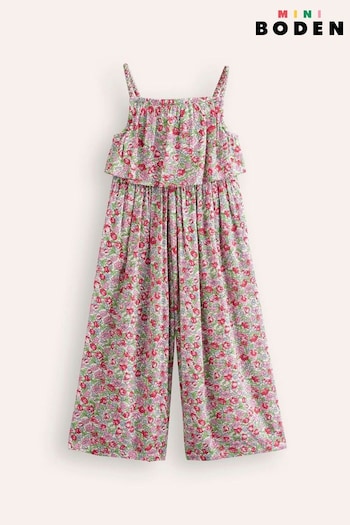 Boden Pink Floral Wide Leg Jumpsuit (E10147) | £42 - £48