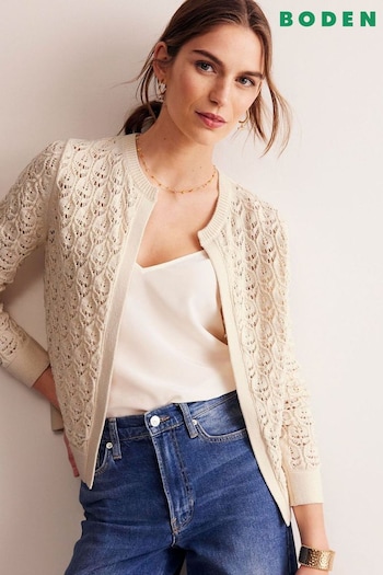 Boden Blanc Crochet Knit Cardigan (E10153) | £85