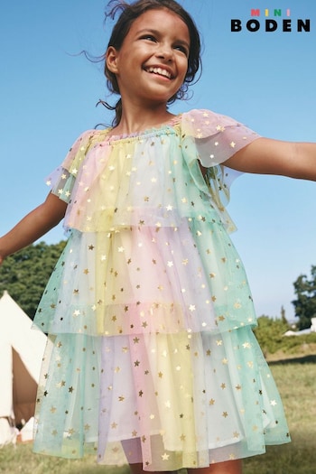 Boden Pink Tiered Tulle Dress (E10160) | £45 - £49