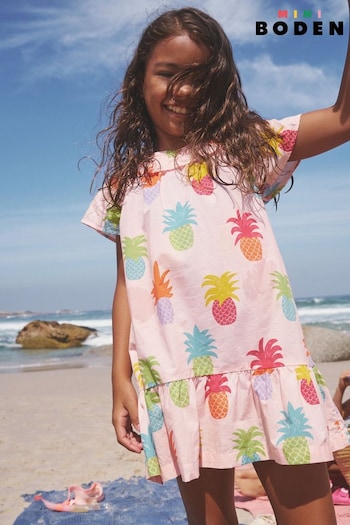 Boden Pink Pineapple Pull-On Holiday Dress (E10162) | £25 - £29