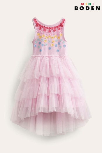 Boden Pink Jersey tulle Flutter Dress Moda (E10183) | £45 - £49