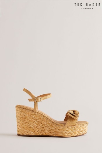 Ted Baker Natural Giyaa High-Heeled Wedges With Bow Detail (E10195) | £125
