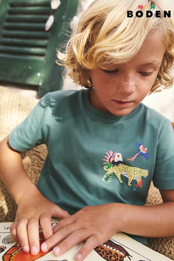 Boden Green Front And Back Animal Printed T-Shirt (E10243) | £19 - £21
