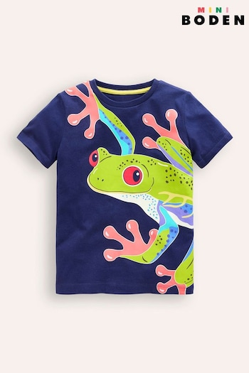 Boden Blue Glow In The Dark Frog T-Shirt (E10260) | £19 - £21