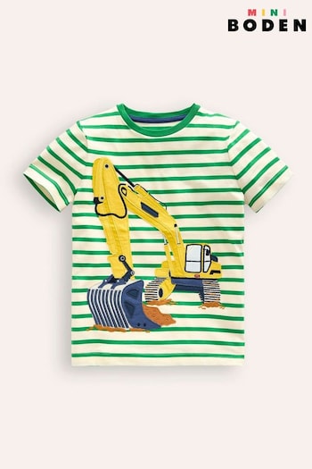 Boden Green Digger Big Appliqué Logo T-Shirt (E10280) | £19 - £21
