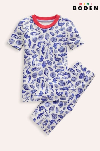 Boden Blue Snug Single Seaside Short John Pyjamas (E10284) | £21 - £23
