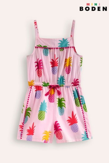 Boden Pink Pineapple Woven Holiday Playsuit (E10289) | £29 - £34