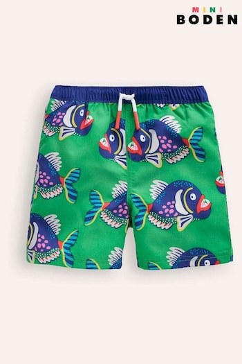 Boden Green Piranha Swim Slit Shorts (E10299) | £19 - £21