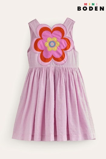Boden Pink Flower Appliqué Back Dress (E10316) | £34 - £39