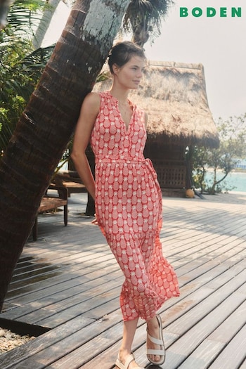 Boden Red Naomi Notch Jersey Maxi Dress (E10325) | £85