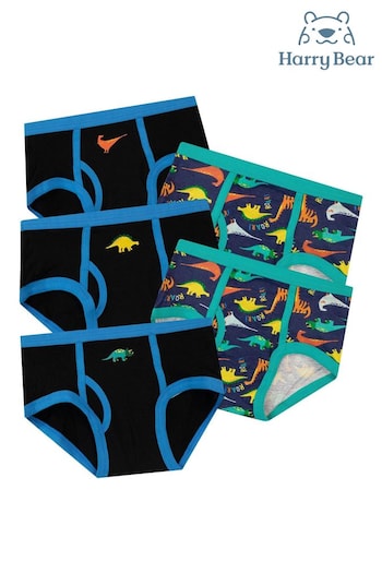Harry Bear Black Dinosuar Underwear 5 Pack (E10356) | £13