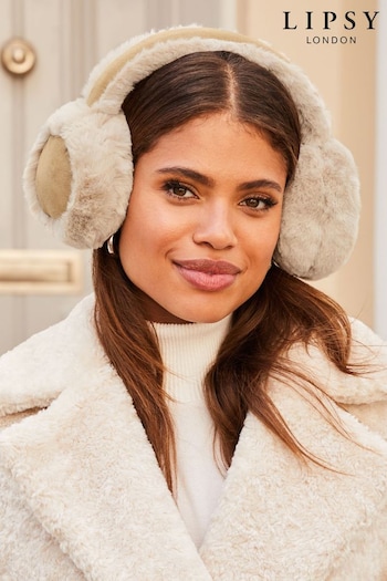 Lipsy Brown Super Soft Faux Fur Ear Muffs (E10615) | £19