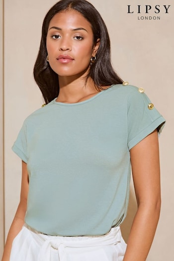 Lipsy Mint Green Round Neck T-Shirt (E10676) | £22