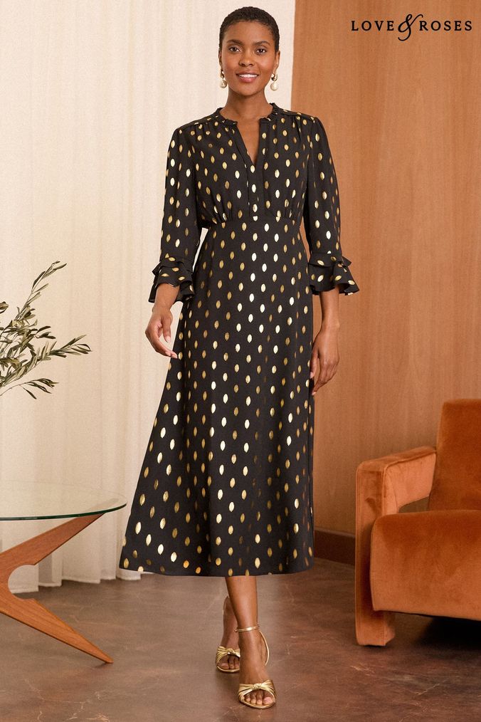 Next tan spot dress cheap
