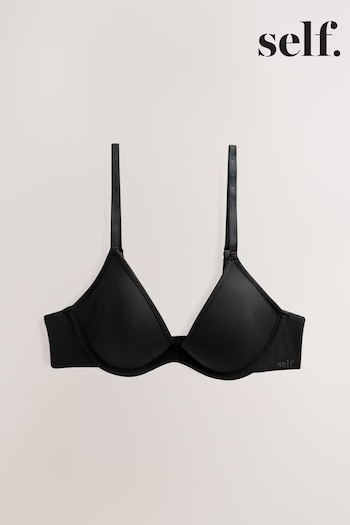 self. Black Pad Plunge Smoothing Scoop Bra (E10786) | £18