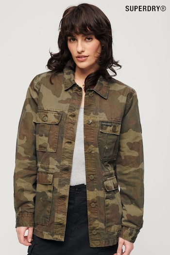 Superdry Green Embroidered Military Field Jacket (E10873) | £125