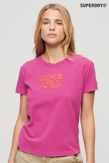 Superdry Purple Super Athletics Fitted T-Shirt (E10877) | £27