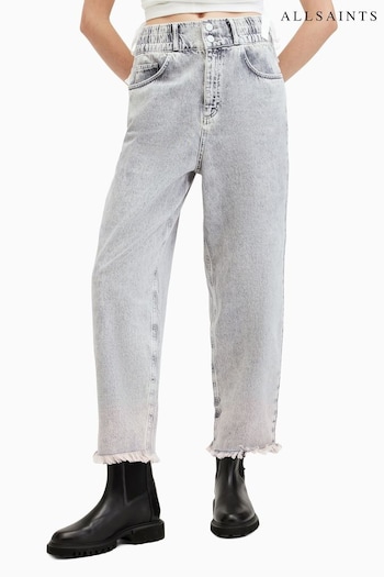 AllSaints Grey Hailey Fray elasticizzato Jeans (E10982) | £129