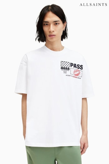 AllSaints White Pass Crew Neck T-Shirt (E10984) | £55