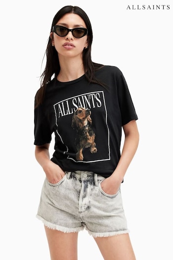 AllSaints Black Boyfriend Pepper T-Shirt (E10989) | £55