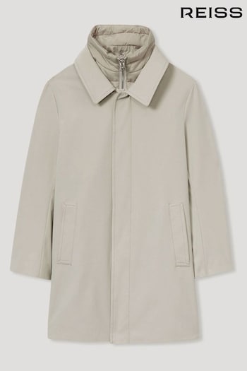 Reiss Stone Logan Gabardine Coat with Removable Gilet (E11109) | £108